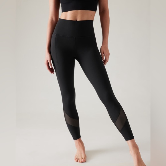 Salutation Stash High Rise Mesh 7/8 Legging Large Petite | Black NEW - Picture 1 of 4